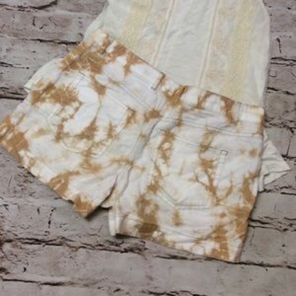 GAP TYE DYE COTTON/LINEN BLEND SHORTS - Picture 2 of 3